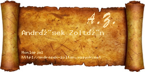 Andrásek Zoltán névjegykártya